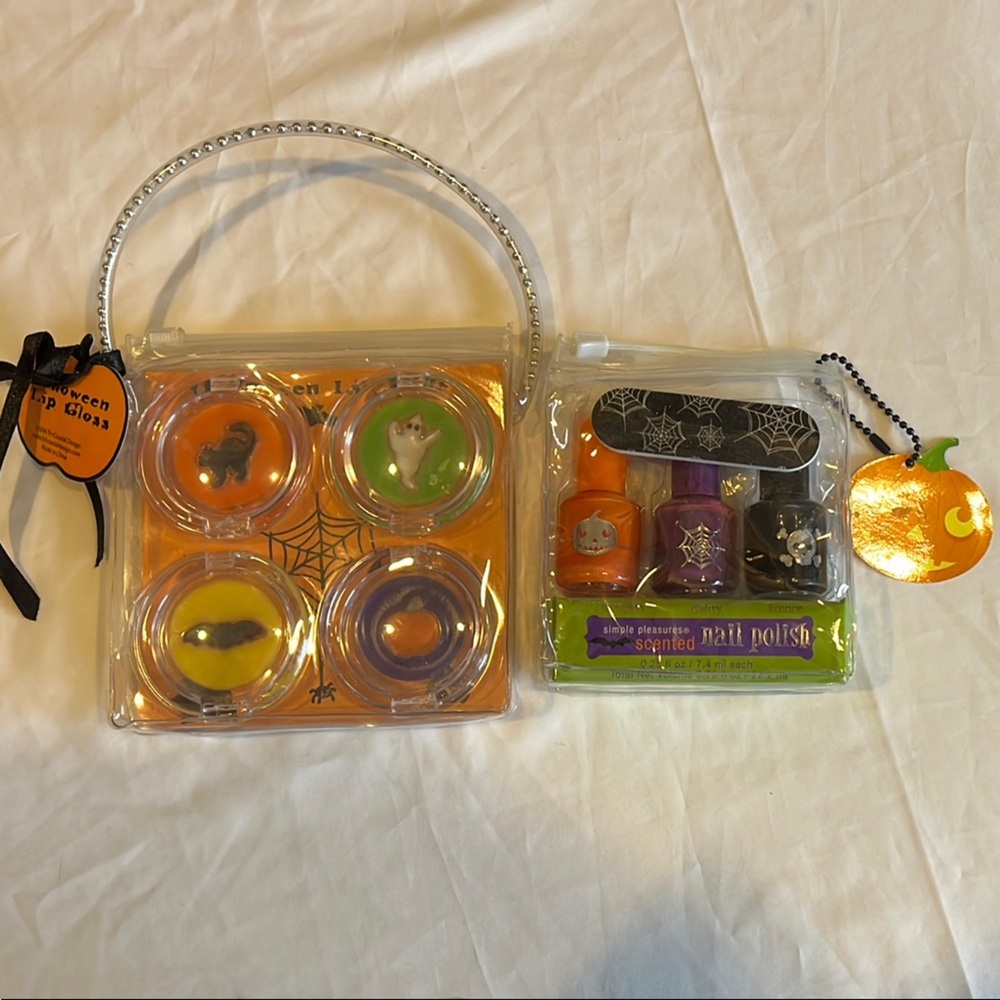 Scented Nail Polish set & 4 piece lip gloss set